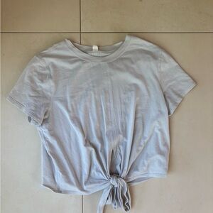 Lululemon Athletica Crop Top in Gray with Front Tie